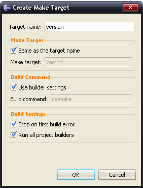 versionターゲットの作成
